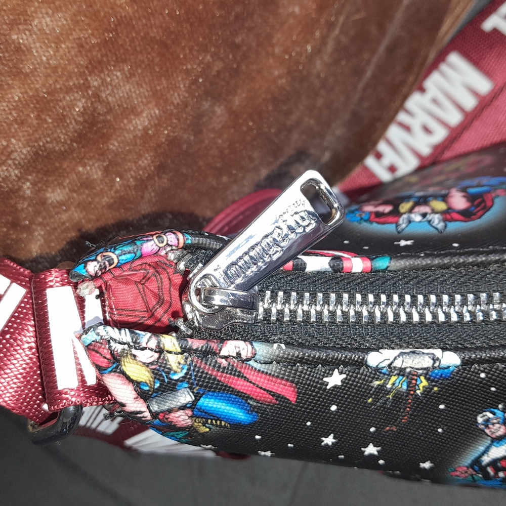 Marvel Loungefly Black and Red Superhero Bag  With Coin Pouch NWOT - Picture 11 of 12